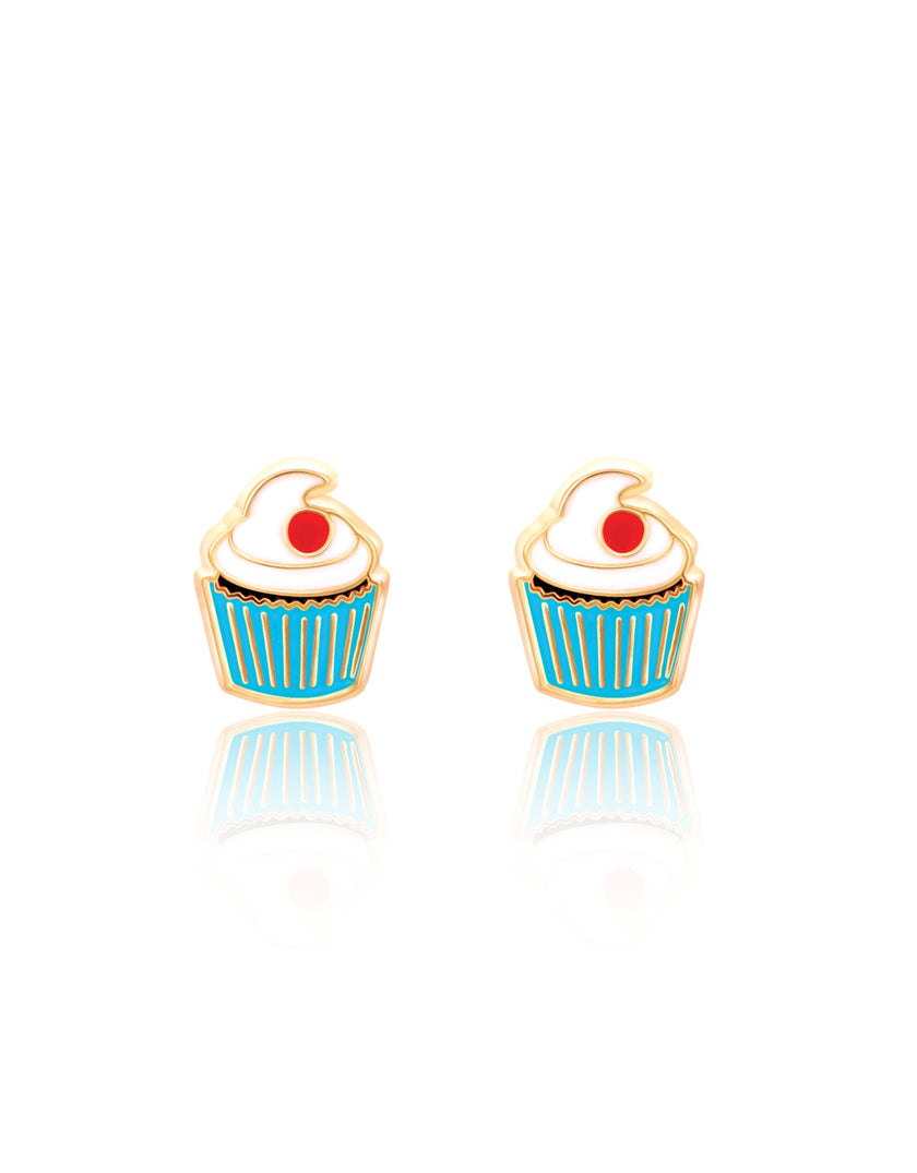 Enamel Stud Earrings - Cupcake - Girl Nation