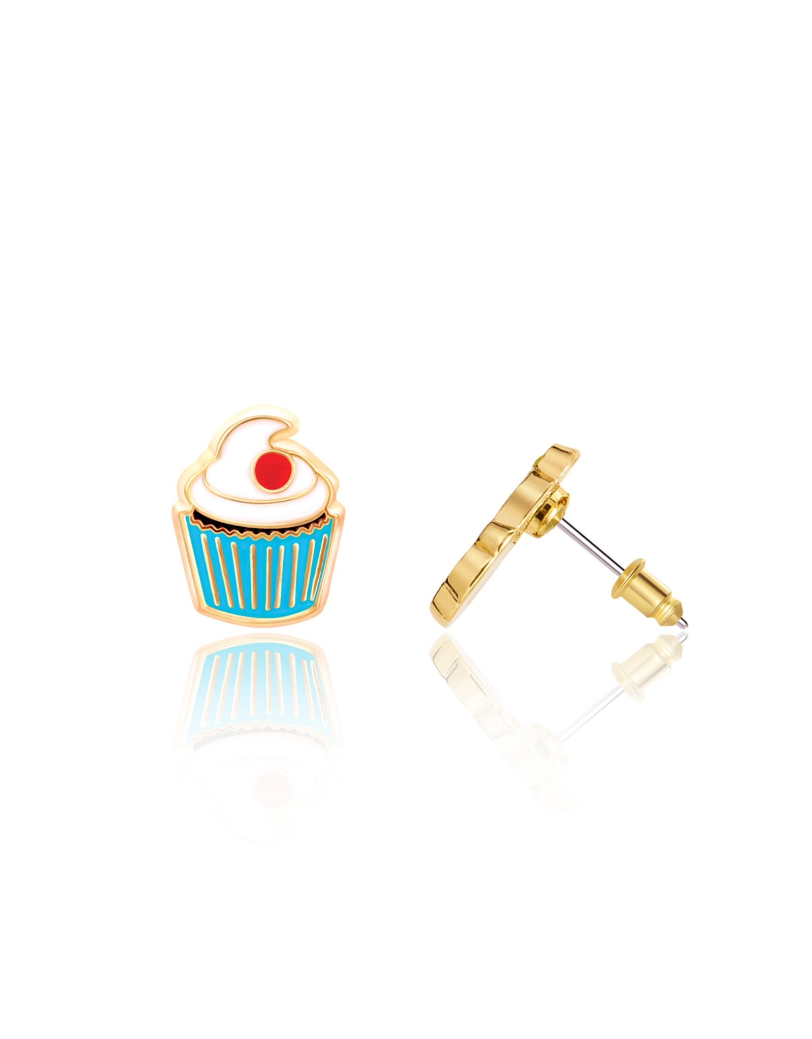 Enamel Stud Earrings - Cupcake - Girl Nation