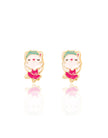 Enamel Studs Earrings - Kitty Ballerina - Girl Nation