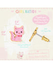 Enamel Studs Earrings - Pink Kitty - Girl Nation