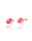 Enamel Stud Earrings - Pink Hedgehog - Girl Nation