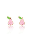 Enamel Stud Earrings - Pink Pear - Girl Nation