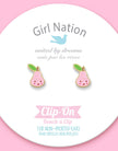 Enamel Clip-on Earrings - Pink Pear - Girl Nation