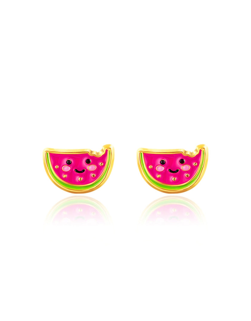 Enamel Stud Earrings - Watermelon - Girl Nation