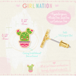 Enamel Stud Earrings - Cactus - Girl Nation