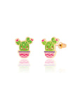 Enamel Stud Earrings - Cactus - Girl Nation