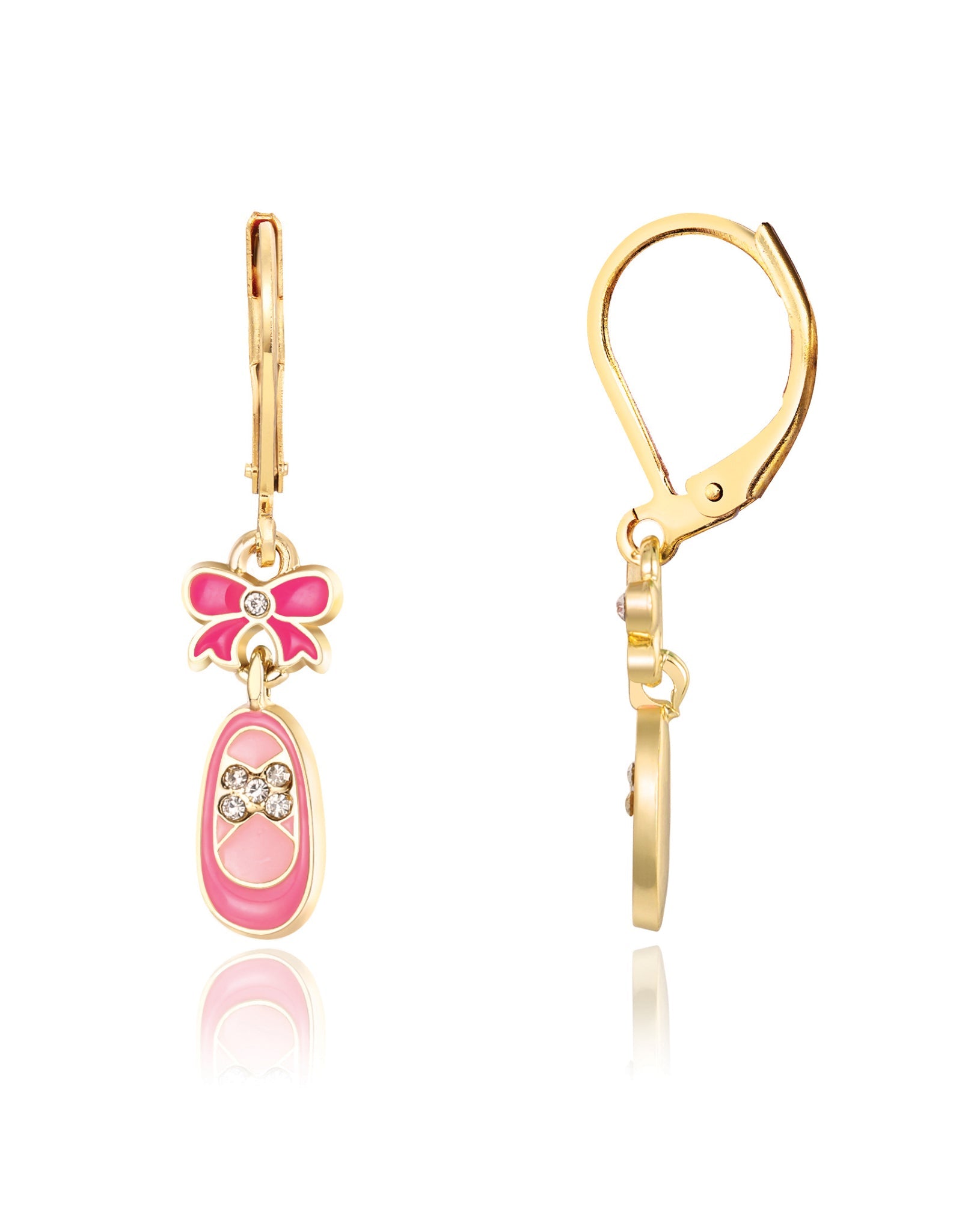 Lever Back Earrings - Crystal Ballet Shoe - Girl Nation