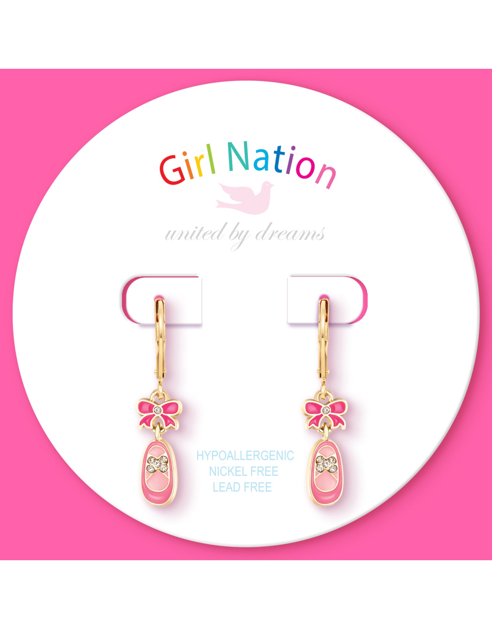 Lever Back Earrings - Crystal Ballet Shoe - Girl Nation