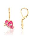 Lever Back Earrings - Crystal Butterfly - Girl Nation