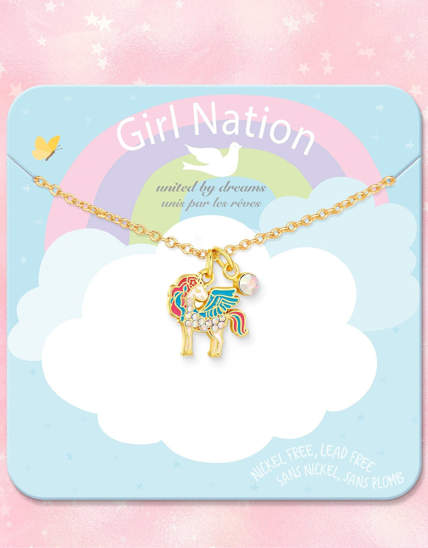Sweet Petite Necklace - Crystal Unicorn Magic - Girl Nation