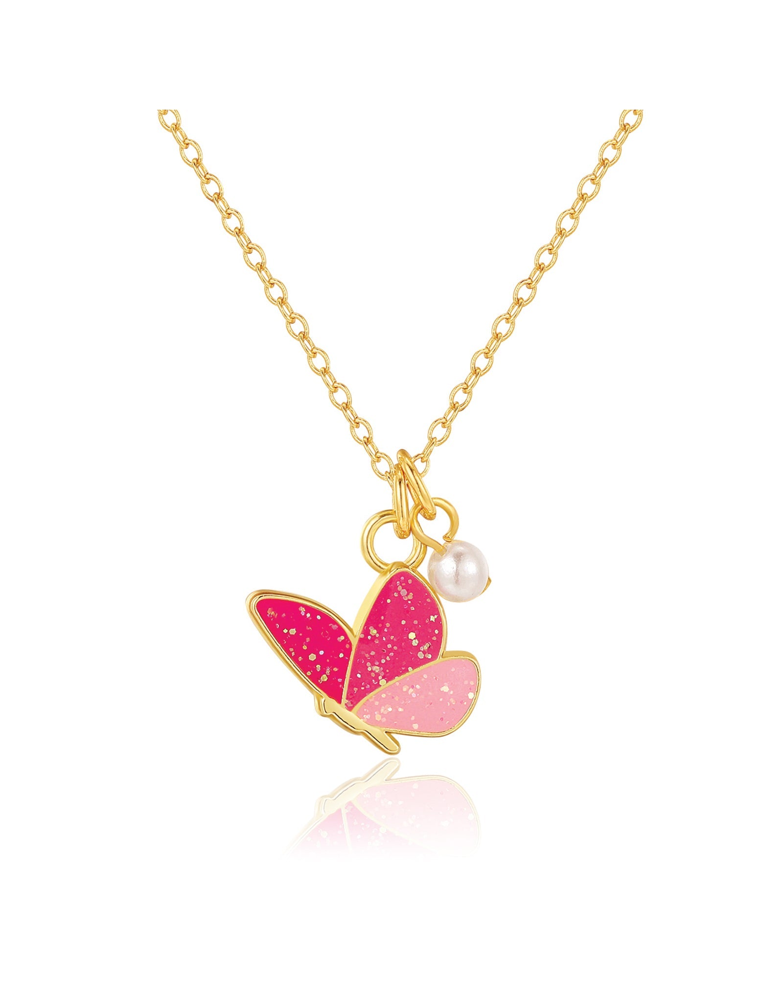 Sweet Petite Necklace - Glitter Butterfly - Girl Nation