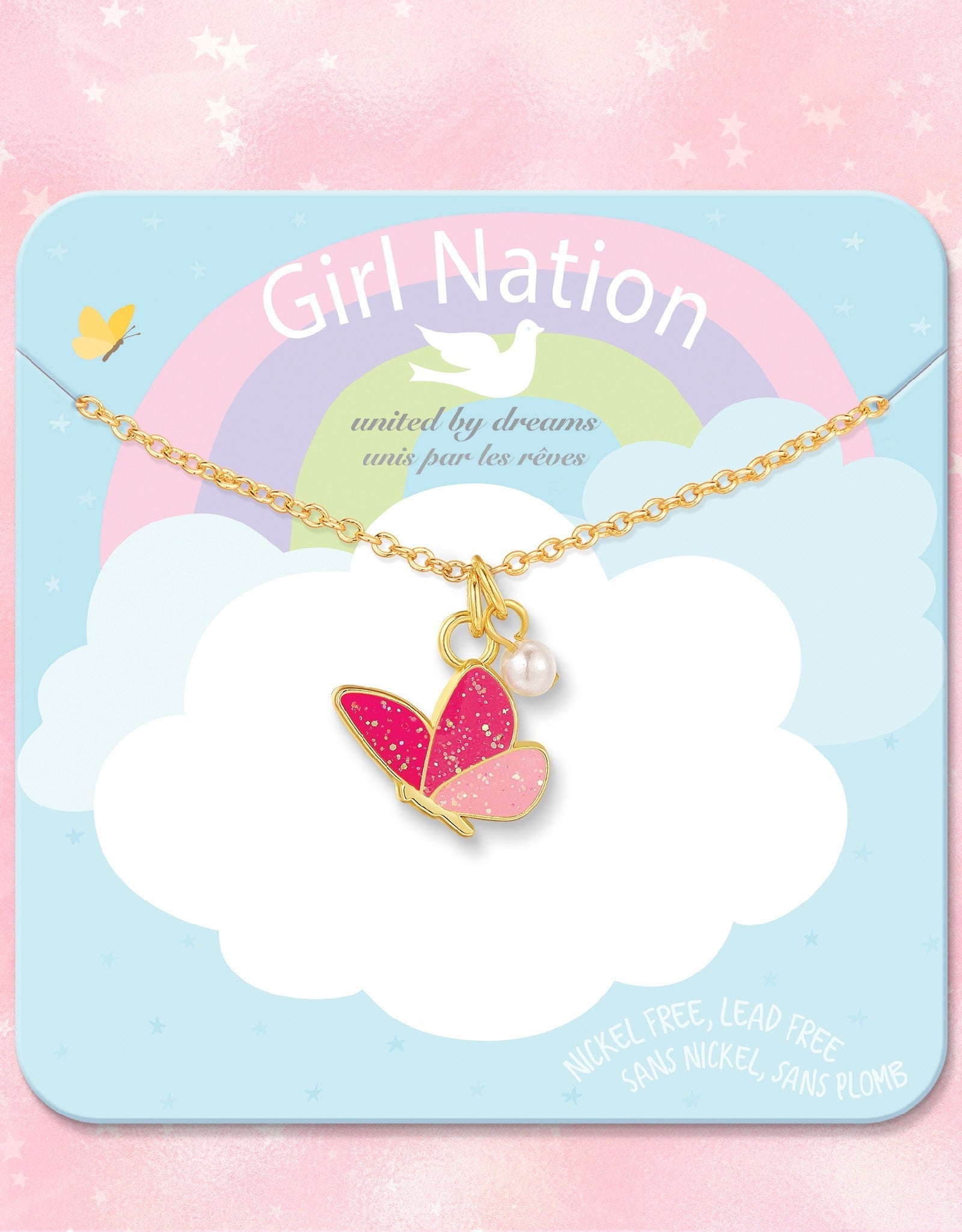 Sweet Petite Necklace - Glitter Butterfly - Girl Nation