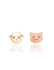 Enamel Stud Earrings - Farm Friend Duo - Girl Nation