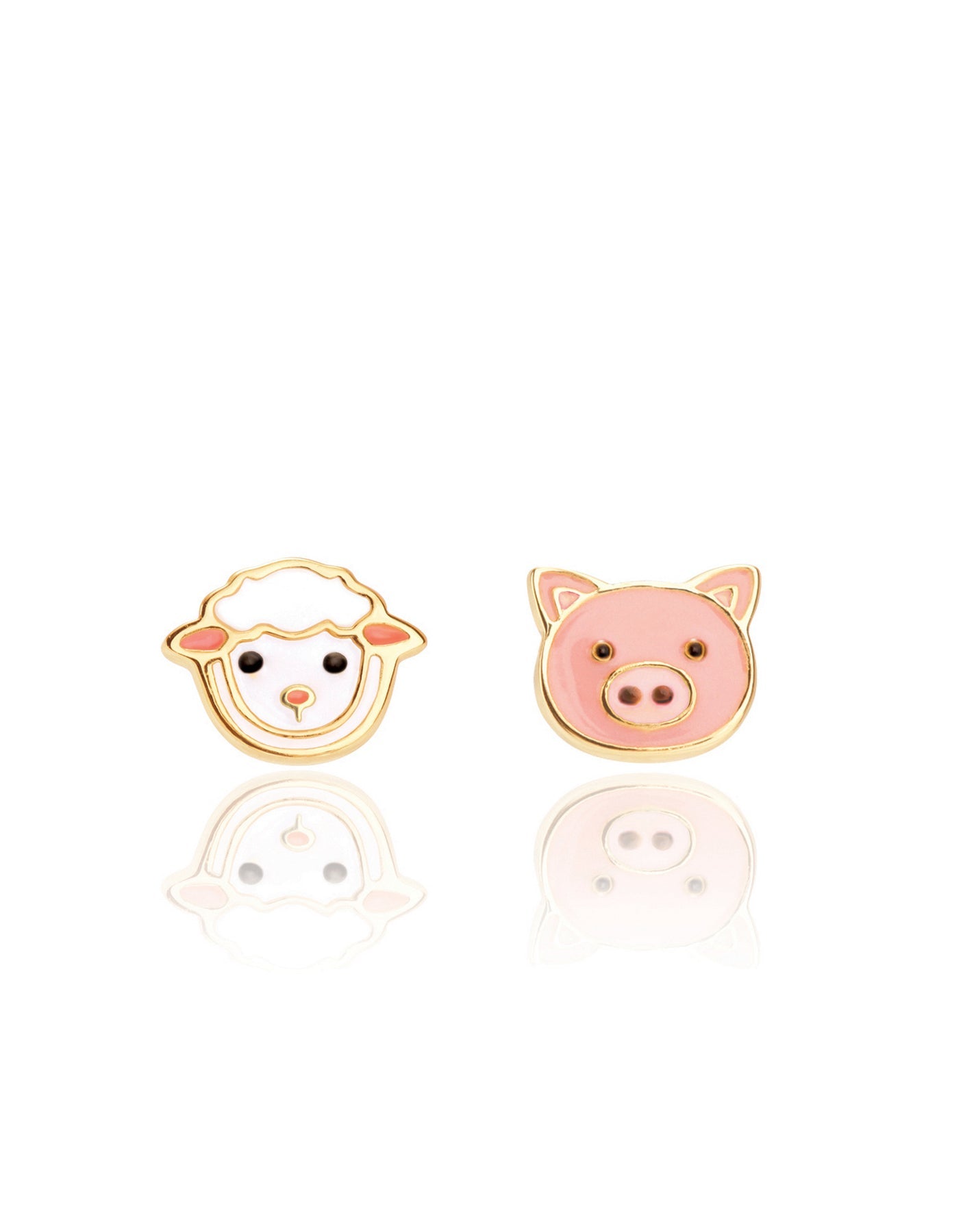 Enamel Stud Earrings - Farm Friend Duo - Girl Nation