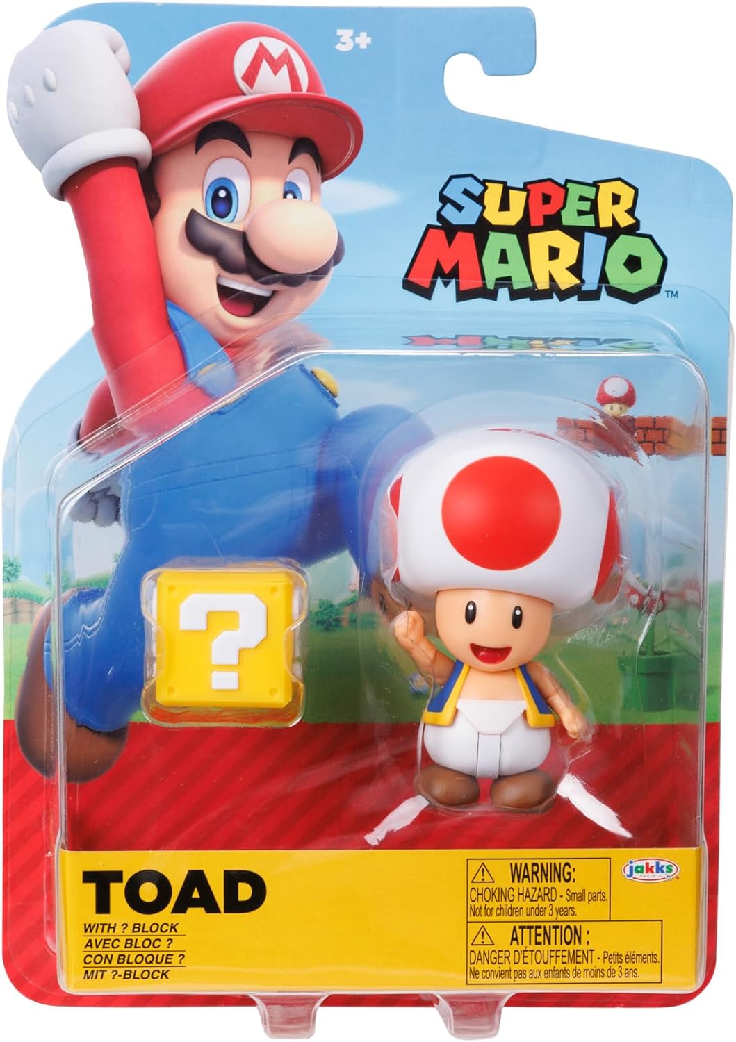 JAKKS - Nintendo Super Mario 4-Inch Poseable Figure with Power up