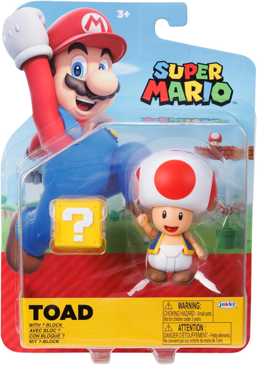JAKKS - Nintendo Super Mario 4-Inch Poseable Figure with Power up