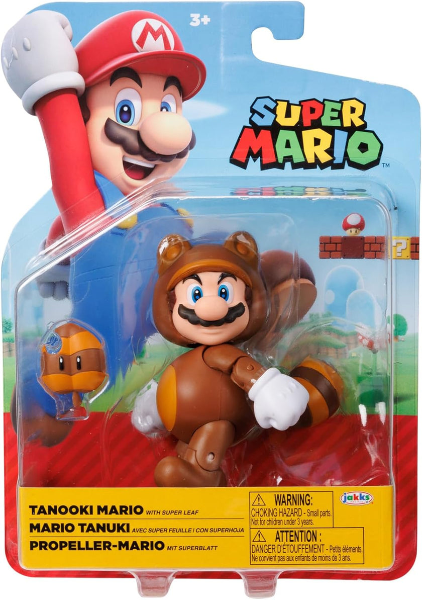 JAKKS - Nintendo Super Mario 4-Inch Poseable Figure with Power up