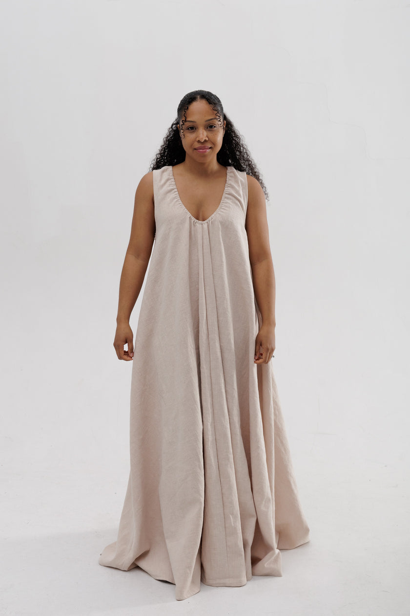 Robe ample effet lin
