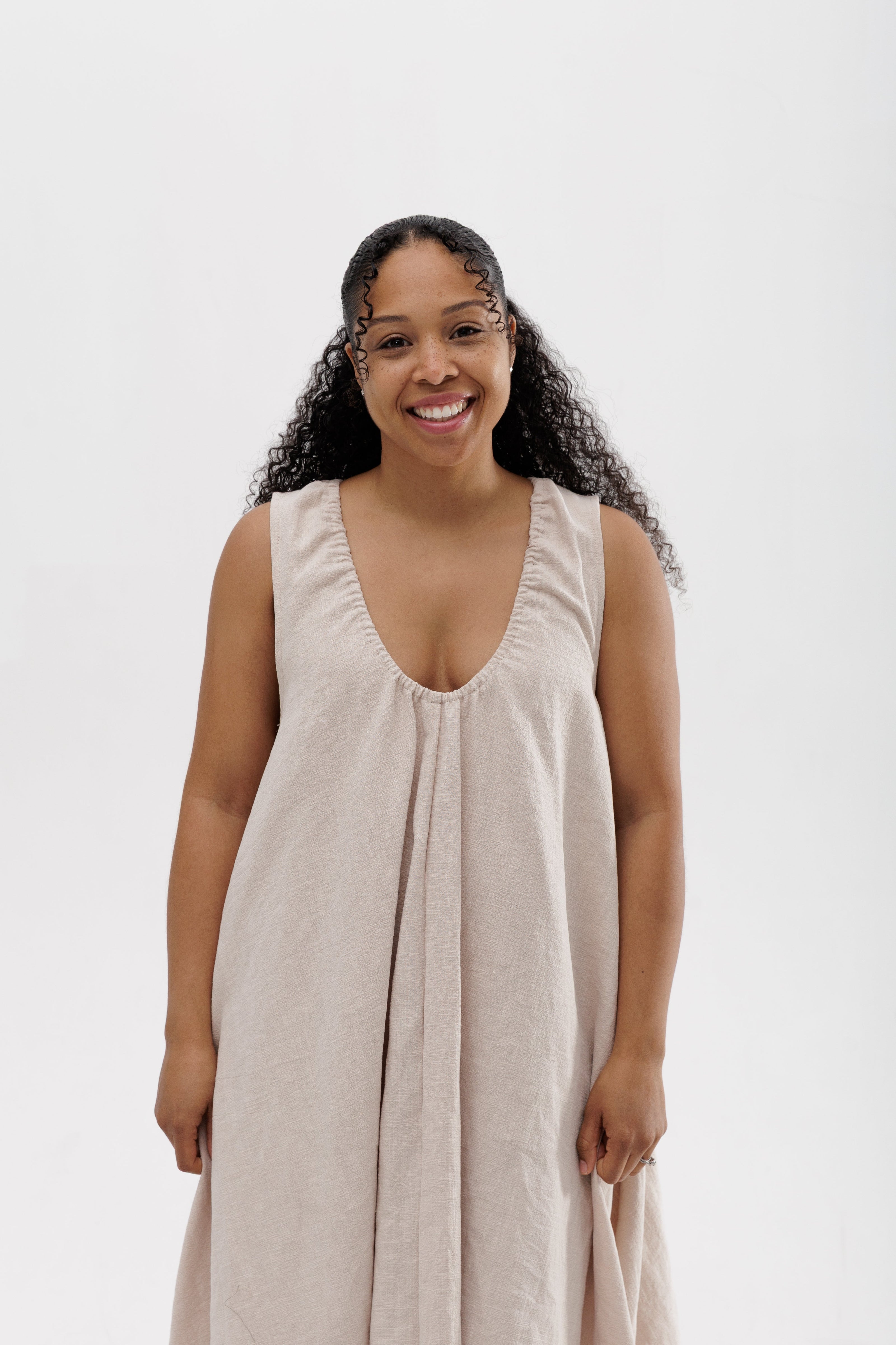 Robe ample effet lin