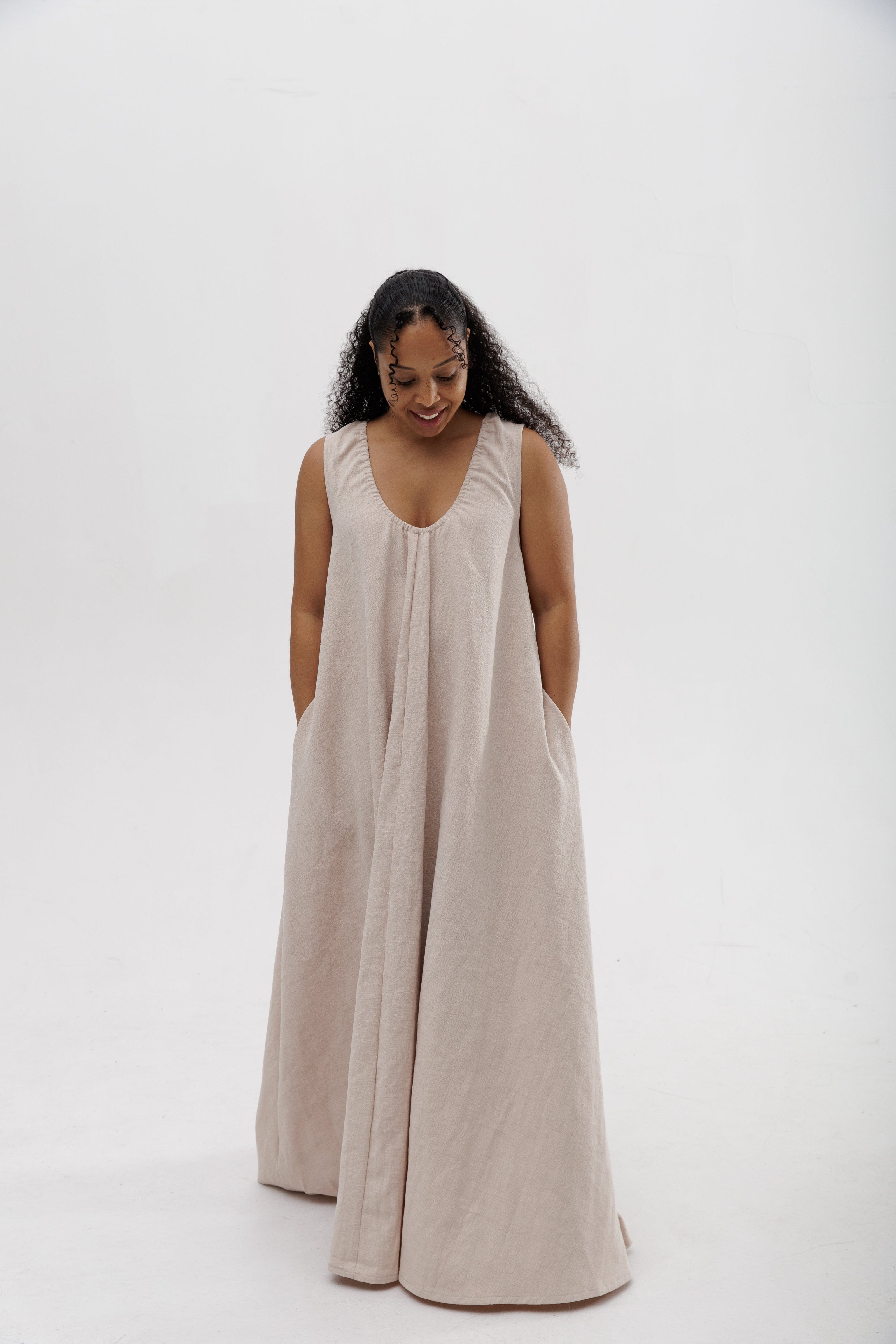 Robe ample effet lin
