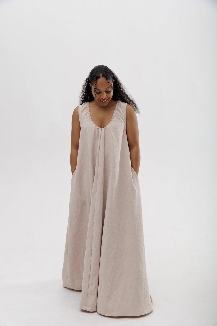 Robe ample effet lin