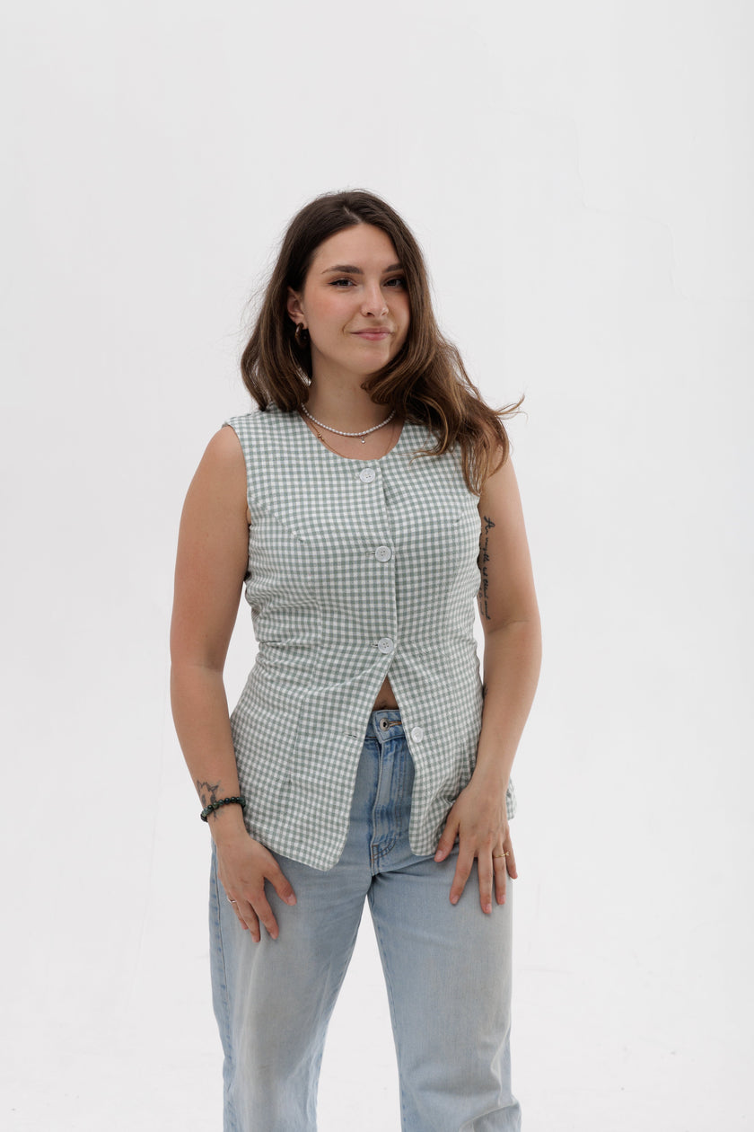 Veste Gingham en coton bio