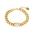 JATDAL Gold: Cuban Link Bracelet with a Dazzling Moissanite Centrepiece