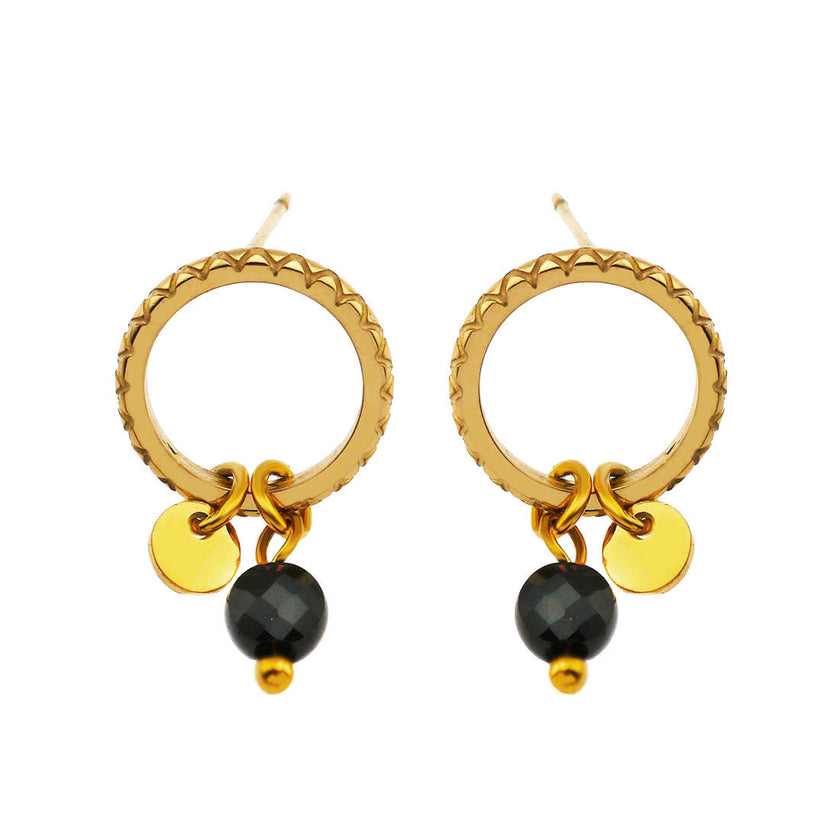 Style JAZMIN : Boucles d'oreilles à puces avec mini breloques