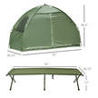 Outsunny Pop Up Camping Cot Tent Combo Set Portable Folding Outdoor Elevated Bed Dark Green