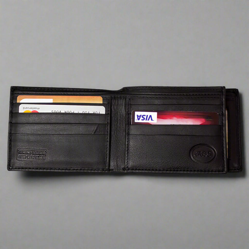 JBG International Men's Center Wing Bifold Leather RFID Wallet