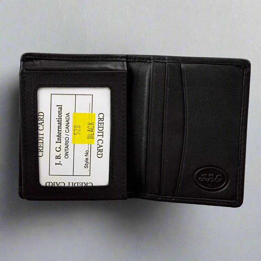 JBG International Men's Flip Up Bifold Leather Wallet