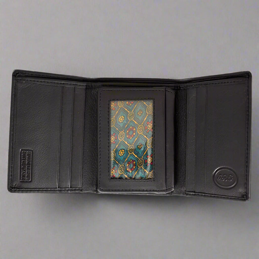 JBG International Men's Flip Up Trifold Leather Wallet