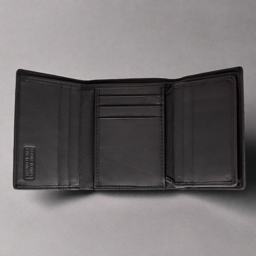 JBG International Men's Flip Up Trifold Leather Wallet