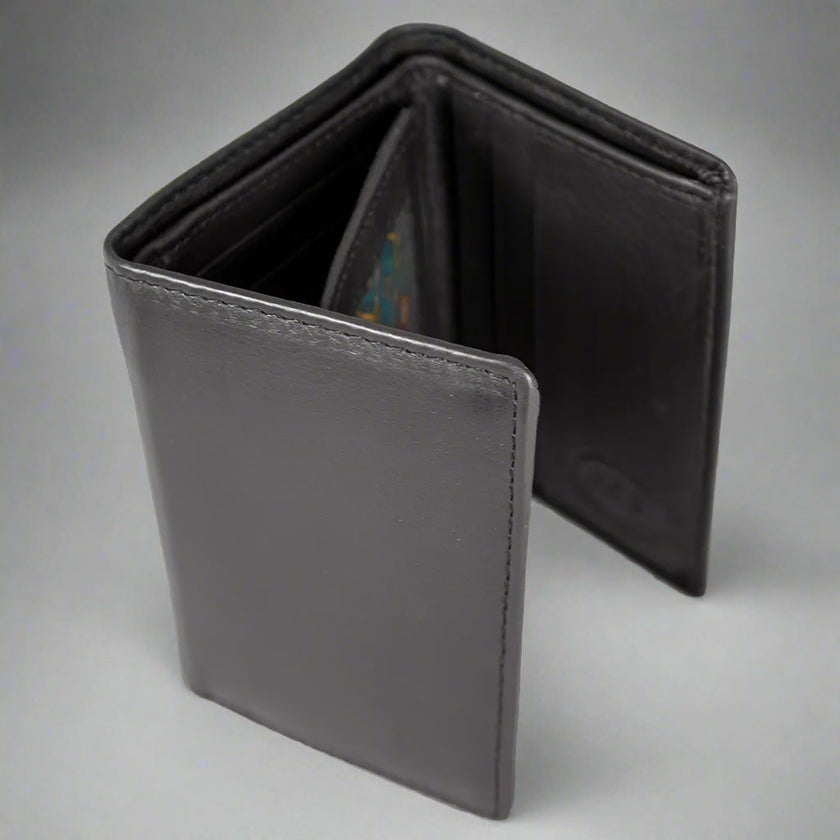 JBG International Men's Flip Up Trifold Leather Wallet