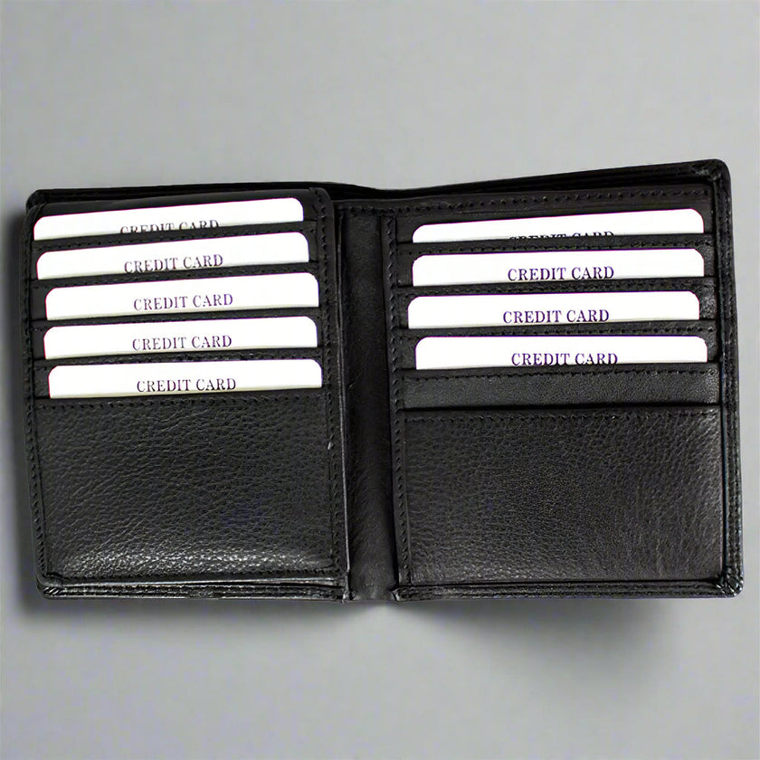 JBG International Men's Flip Up Wing Bifold Leather Wallet
