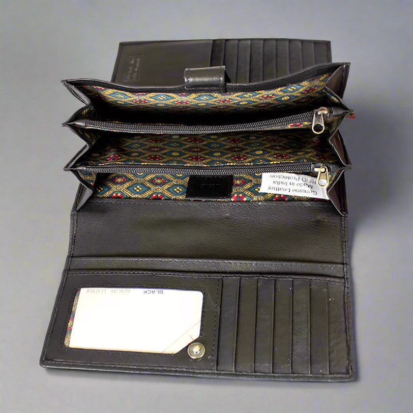 JBG International Women's Trifold RFID Leather Wallet