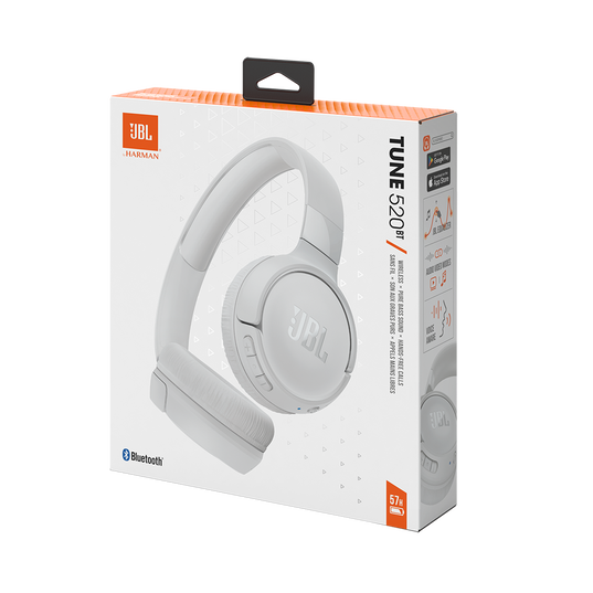 JBL - Bluetooth Headphones Tune 520BT- White