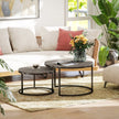 Zephyr Modern Nesting Coffee Table with Faux Marble Top-Grey