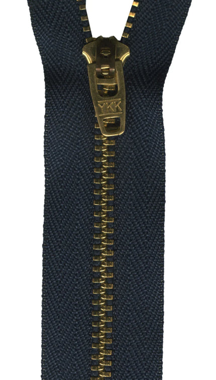 9in Metal Jean Zipper  - Navy