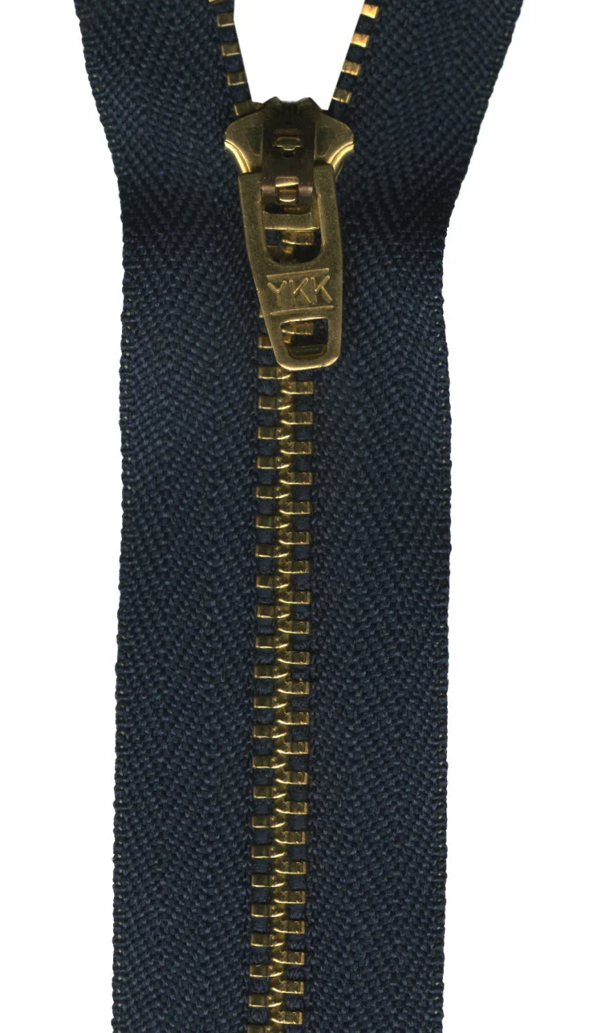 7in Metal Jean Zipper  - Navy