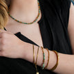 JEMIMA : Bracelet en pierres de turquoise africaine et perles d'or