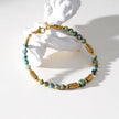JEMIMA : Bracelet en pierres de turquoise africaine et perles d'or
