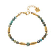JEMIMA : Bracelet en pierres de turquoise africaine et perles d'or