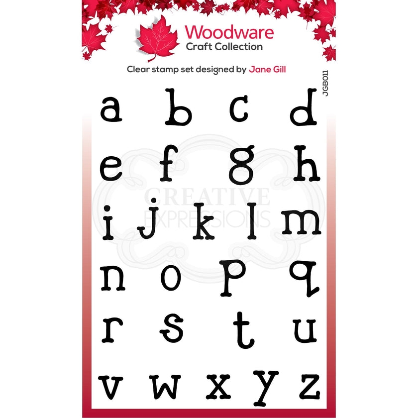 Woodware Clear Singles Quirky Typewriter Alphabet Lowercase A5 Stamp