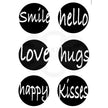 Woodware Clear Singles Circle Words 4 in x 6 in Stamp