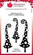 Woodware Clear Singles Curly Christmas 4 in x 6 in Stamp