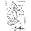 Woodware Clear Singles Lily Sketch 4 in x 6 in Stamp