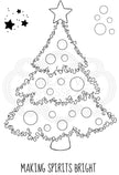 Woodware Clear Singles Festive Fuzzies - Christmas Tree 4 in x 6 in Stamp