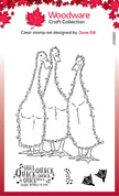 Woodware Clear Singles Fuzzie Friends Morris, James & Bill the Ducks 4 in x 6 in Stamp