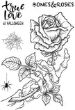 Woodware Clear Singles Bones & Rose 4 in x 6 in Stamp Set
